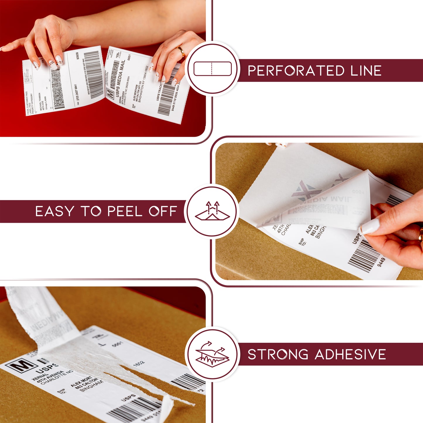 Thermal Shipping Labels 4x6 inch Fanfold- Total 2000 Labels
